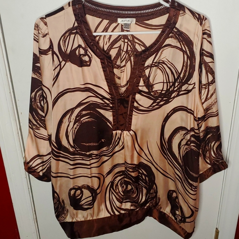 Chic Bellwether Tunic (chocolate brown and beige)